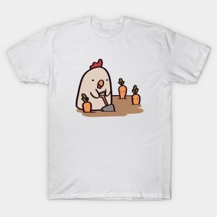 Cute Chicken Carrot Farmer T-Shirt